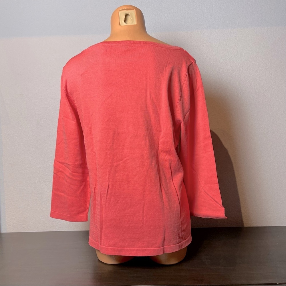 Silk Knit Hibiscus Charter Club Boatneck Top - Picture 5 of 7